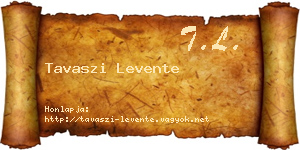Tavaszi Levente névjegykártya